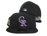 Black Colorado Rockies Purple Bottom 1998 All Star Game Side Patch New Era 59Fifty Fitted