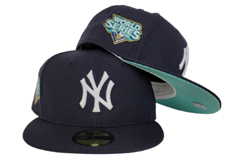 Navy Blue New York Yankees Mint Green Bottom 2009 World Series New Era 59Fifty Fitted