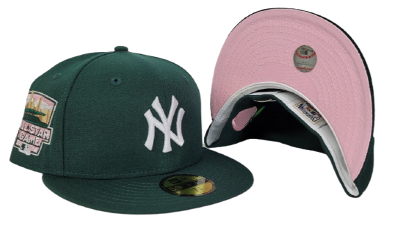 Dark Green New York Yankees Pink Bottom 2014 All Star Game Side Patch New Era 59Fifty Fitted
