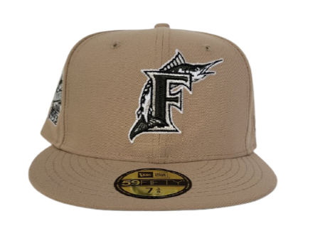 Tan Florida Marlins Olive Green Bottom 1993 Inaugural Side Patch New Era 59Fifty Fitted
