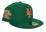 GREEN NEW YORK METS ORANGE BOTTOM 25TH ANNIVERSARY NEW ERA 59FIFTY FITTED