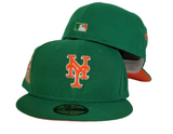 GREEN NEW YORK METS ORANGE BOTTOM 25TH ANNIVERSARY NEW ERA 59FIFTY FITTED