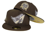Brown Los Angeles Angels Soft Yellow Bottom 50th Anniversary New Era 59Fifty Fitted