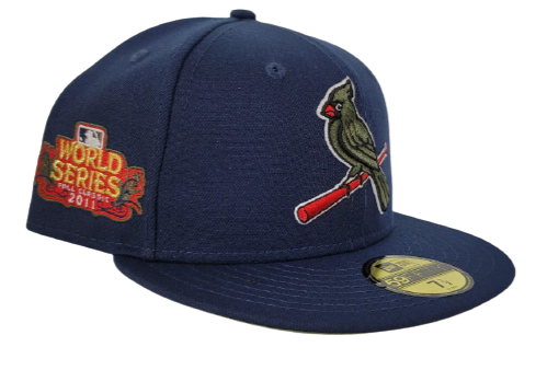 Light Navy St. Louis Cardinals Olive Green Bottom 2011 World Series New Era 59Fifty Fitted