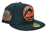 Dark Green New York Mets Orange Bottom Shea Stadium Final Season Patch New Era 59Fifty Fitted