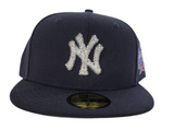 Swarovski Crystal Navy Blue New York Yankees 1998 World Series Side patch New Era 59Fifty Fitted