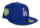 Royal Blue Los Angeles Dodgers Apple Green Bottom 2018 World Series New Era 59Fifty Fitted
