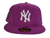 Grape Purple New York Yankees 100th Anniversary Icy Blue Bottom New Era 59Fifty Fitted