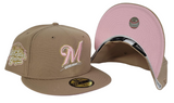 Tan Milwaukee Brewers Pink Bottom 2002 All Star Game Side Patch New Era 59Fifty Fitted