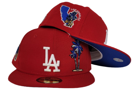 New Era 59FIFTY Los Angeles Dodgers Palm Fitted Hat Dark Royal
