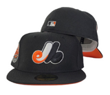 Black Montreal Expos Orange Bottom 35th Anniversary Side patch New Era 59Fifty Fitted