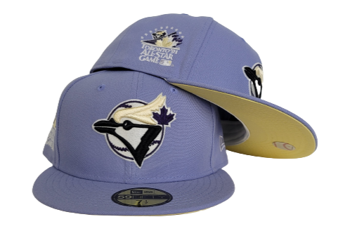 Lavender Purple Toronto Blue jays Soft Yellow Bottom 1991 All Star Game New Era 59Fifty Fitted
