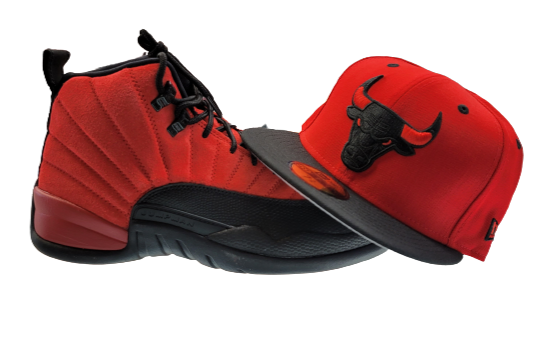 Matching New Era Chicago Bulls Fitted for Jordan 12 Reverse Flu Game
