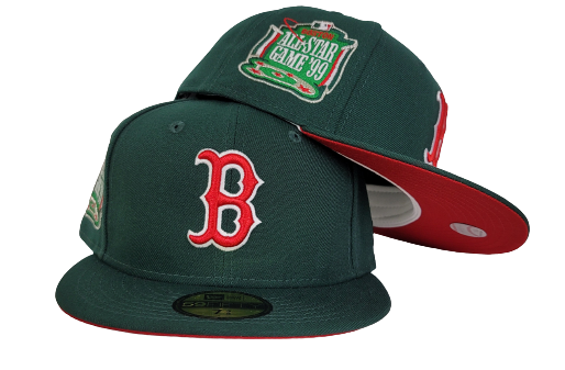 Dark Green New Era Boston Red Sox Red Bottom 1999 All Star Game side Patch 59Fifty Fitted