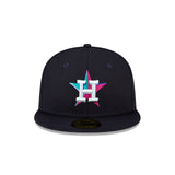 Navy Blue Houston Astros Fusion Pink Bottom 2017 World Series Side Patch Polar Lights New Era 59Fifty Fitted