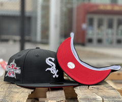 Chicago White Sox SNAKE-THRU STRAPBACK Black-Red Adjustable Hat