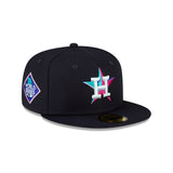 Navy Blue Houston Astros Fusion Pink Bottom 2017 World Series Side Patch Polar Lights New Era 59Fifty Fitted